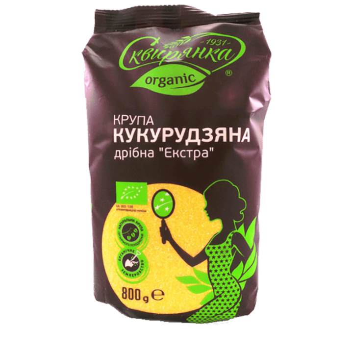 Крупа Сквирянка кукурудзяна дрібна Екстра 108 ОРГАНІК фас. 0,8кг