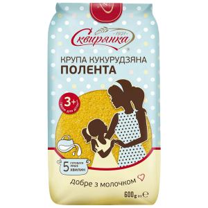 Крупа Сквирянка кукурудзяна дрібна Екстра 115 ПОЛЕНТА фас. 0,6кг
