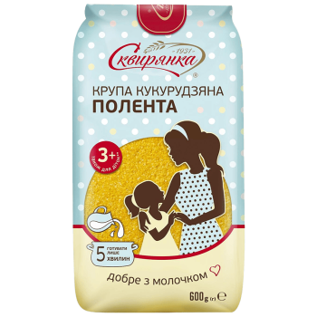 Крупа Сквирянка кукурудзяна дрібна Екстра 115 ПОЛЕНТА фас. 0,6кг Крупа Сквирянка кукурудзяна дрібна Екстра 115 ПОЛЕНТА фас. 0,6кг