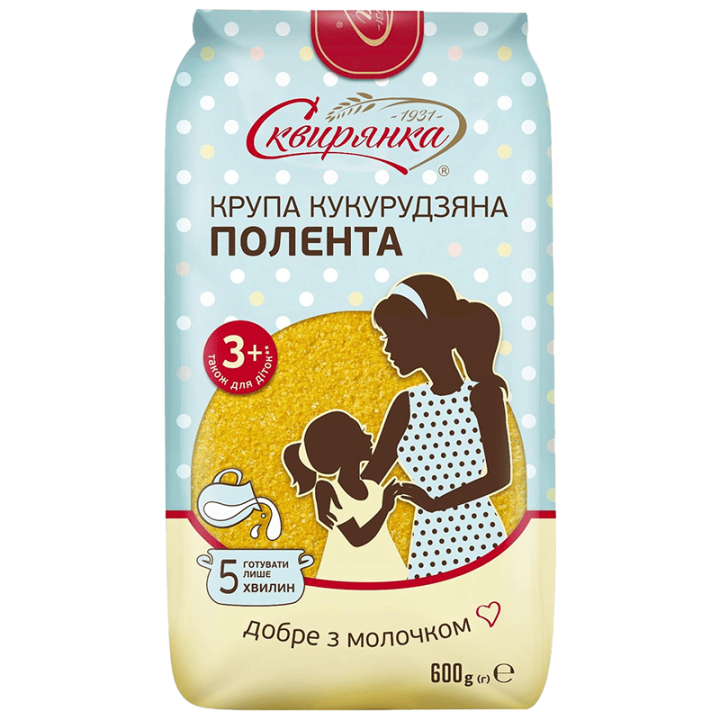 Крупа Сквирянка кукурудзяна дрібна Екстра 115 ПОЛЕНТА фас. 0,6кг