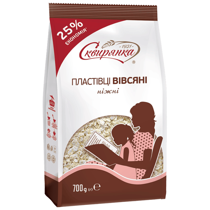 Пластівці Сквирянка вівсяні, що не потребують варіння ніжні фас. 0,7кг