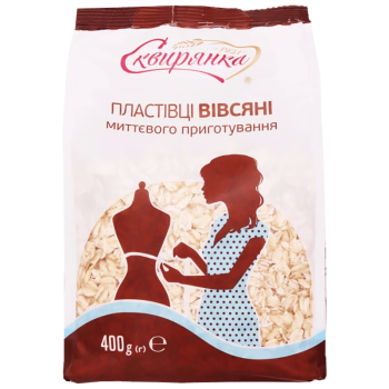 Пластівці Сквирянка вівсяні, що не потребують варіння фас. 0,7кг Пластівці Сквирянка вівсяні, що не потребують варіння фас. 0,7кг