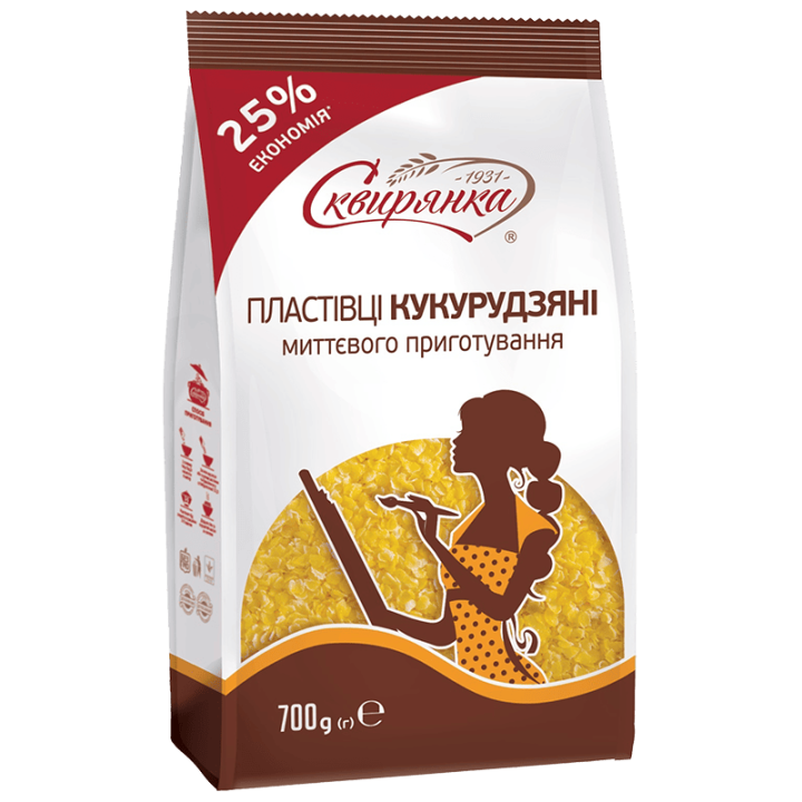 Пластівці Сквирянка кукурудзяні, що не потребують варіння фас. 0,7кг
