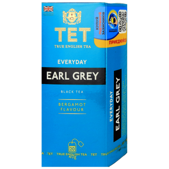 Чай ТЕТ чорний Еврідей Ерл Грей 20 пак