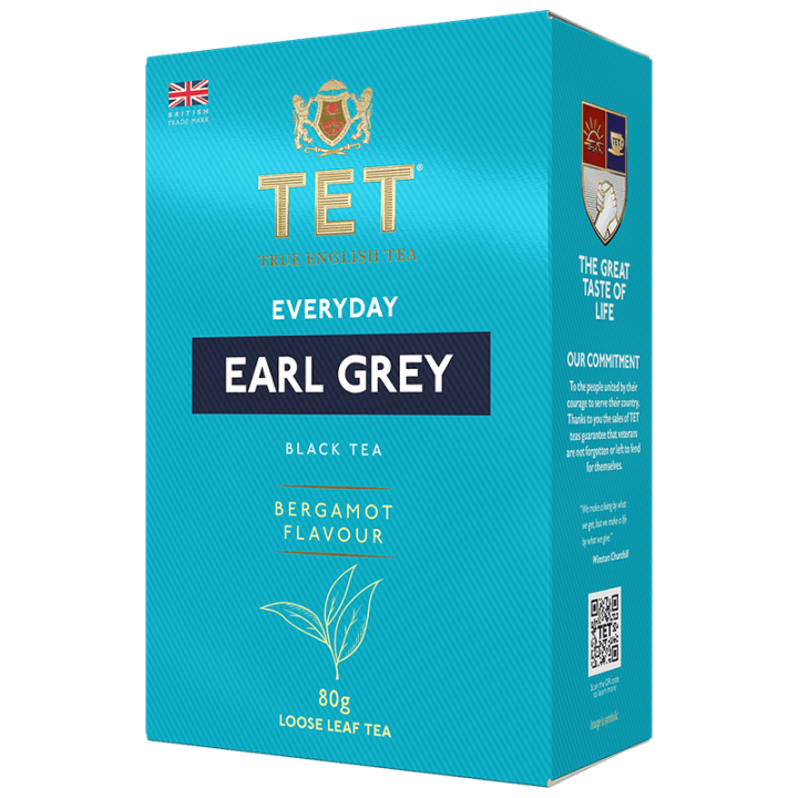 Чай ТЕТ чорний листовий Еврідей Ерл Грей 80 г