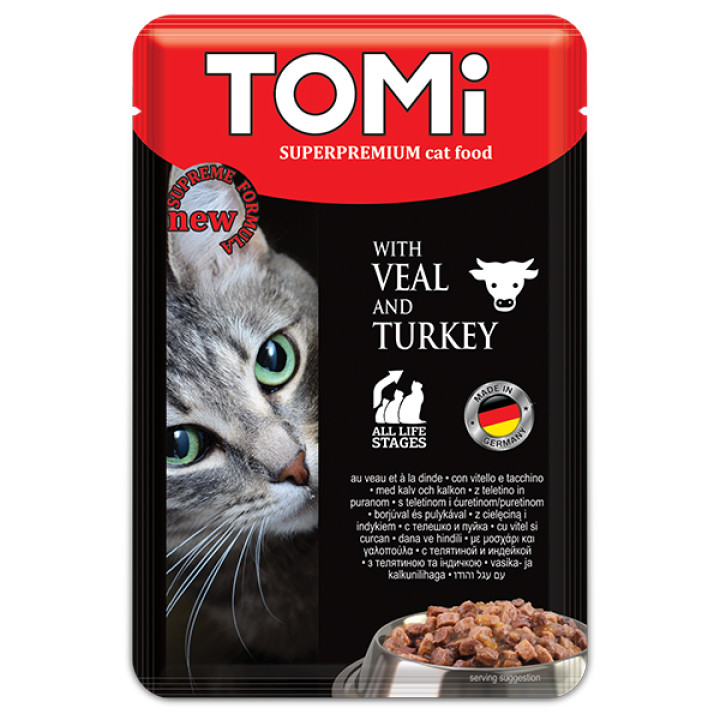 TOMi - консерви TOMi з телятиною та індичкою для котів 100 г