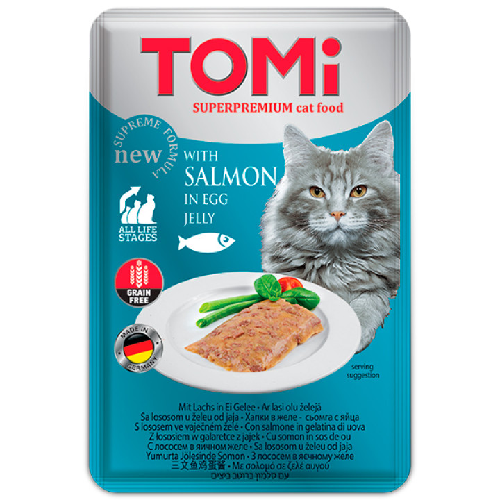 TOMi - консерви TOMi з лососем у яєчному желе для котів 100 г