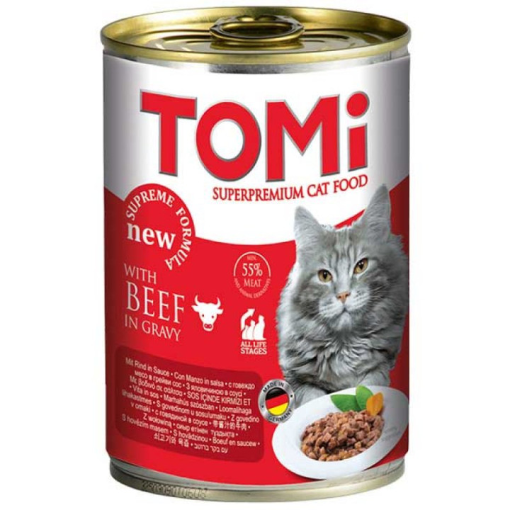 TOMi - консервы TOMi с говядиной в соусе для кошек 400 г