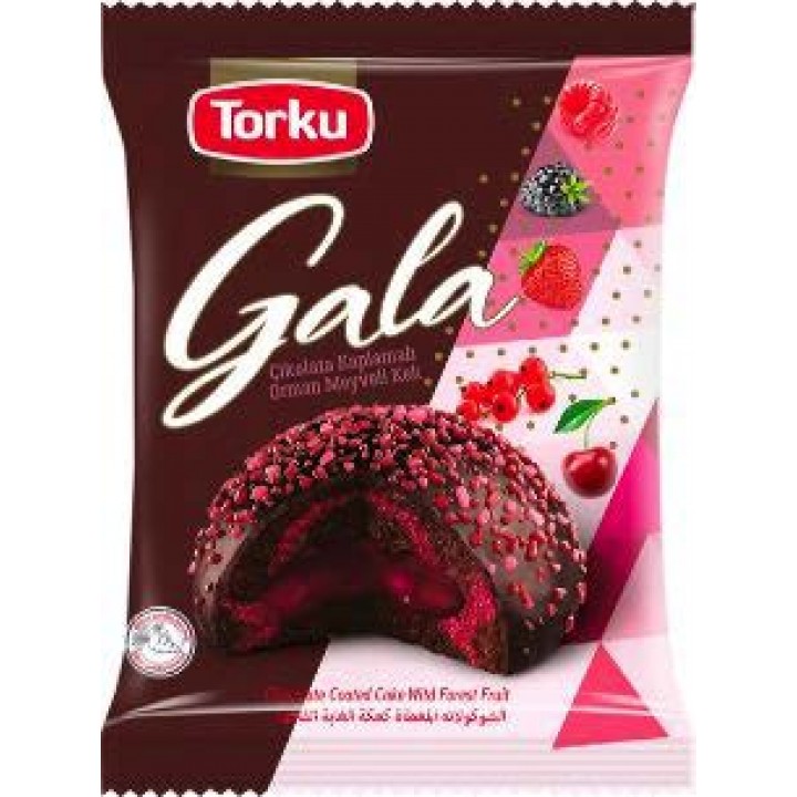 Тістечко Torku Gala з лісовими ягодами в шоколадній глазурі 50 г (8690120082127)