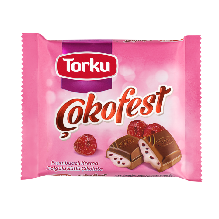 Шоколад Torku Cokofest молочный с малиновой начинкой 60 г (8690120041285)