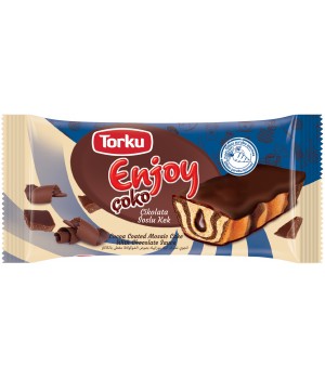 Тістечко Torku Enjoy  з шоколадним сиропом в шоколадній глазурі 45 г (8690120110370)