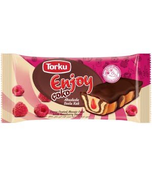 Пирожное Torku Enjoy с малиновым сиропом в шоколадной глазури 45 г (8690120110417)