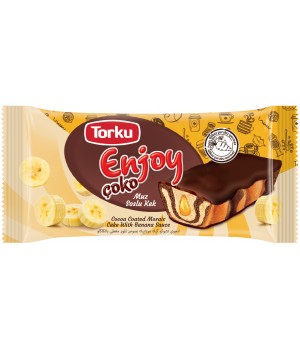 Тістечко Torku Enjoy з банановим сиропом в шоколадній глазурі 45 г (8690120110431)