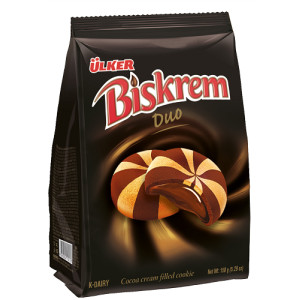 Печенье Ulker Biskrem Duo с какао кремом 150 г (8690504115113)