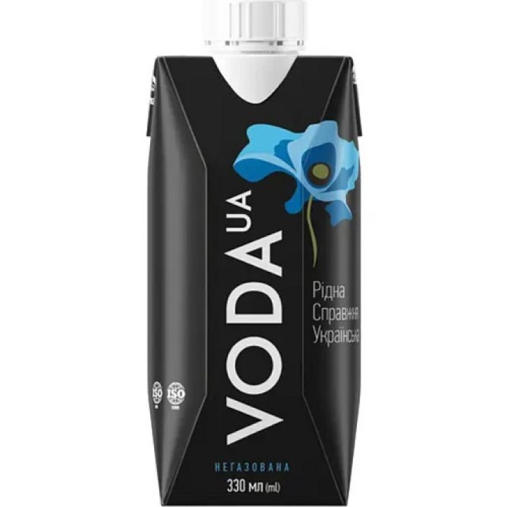 Вода питьевая VODA UA Родная Настоящая Украинская негазированная черная 0,33 л