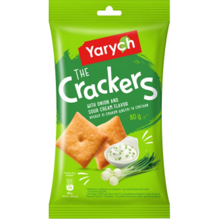Крекер Yarych Зі смаком цибулі та сметани 80 г (4820154483841)