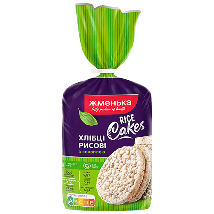 Хлібці Жменька рисові з насінням коноплі 100г