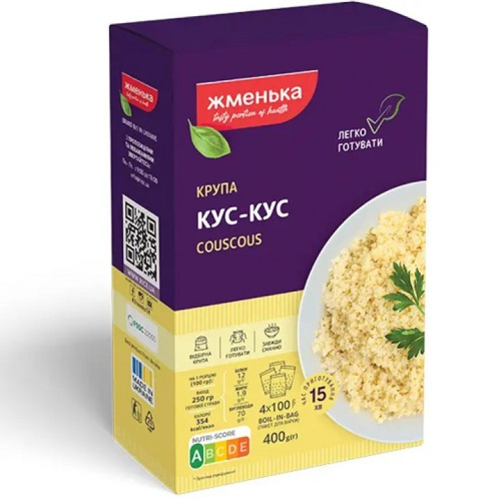Кус-кус Жменька пшеничний в пакетиках к/у 4х100г
