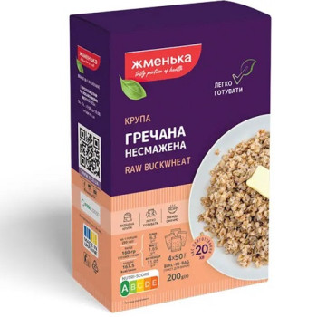 Крупа Жменька гречана несмажена к/у 4х50г