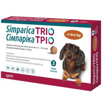 Zoetis Simparica TRIO - таблетки Сімпаріка ТРІО від глистів бліх та кліщів, 5,1 - 10 кг, 1 таблетка
