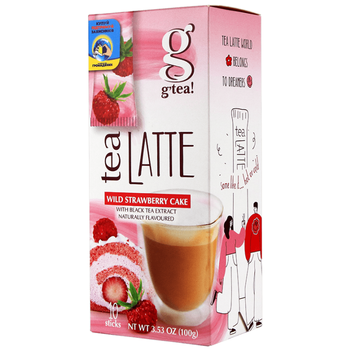 Чай g’tea! Latte Полуничний бисквіт 10 ст/пач