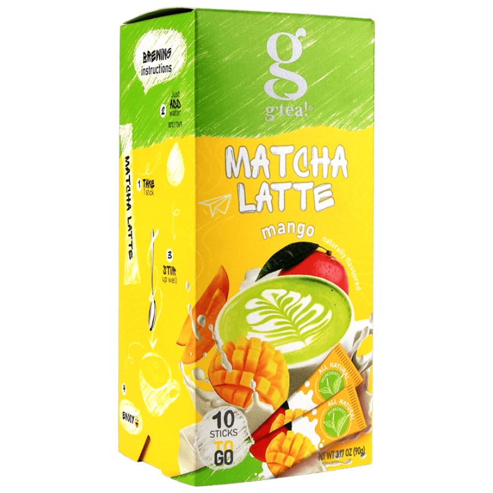 Напій g’tea! на основі зеленого чаю Матча Латте з ароматом манго, 10х9г в стіках