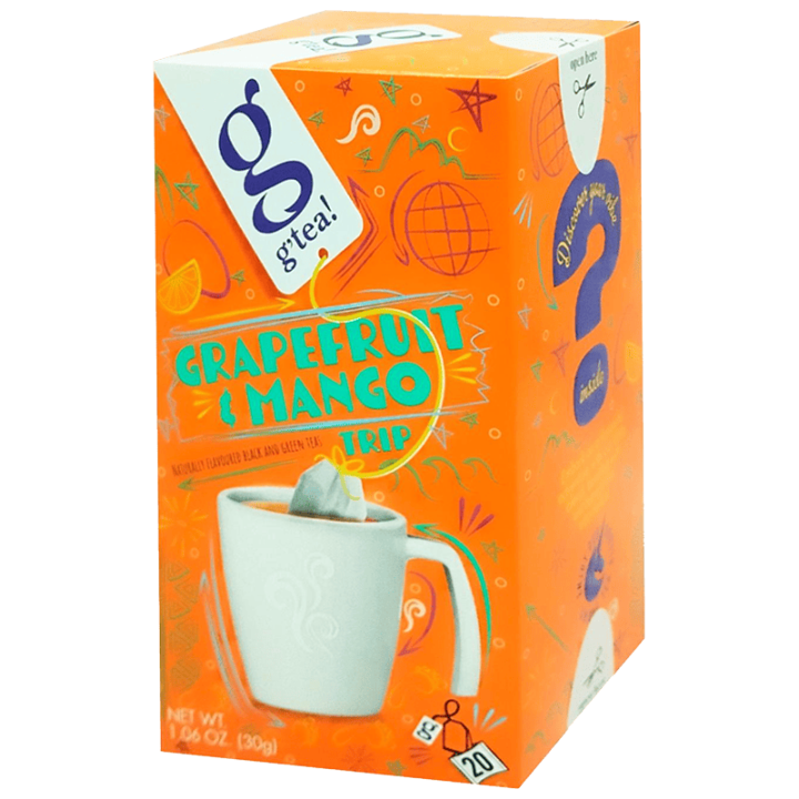 Чай g’tea! Грейпфрут енд Манго Тріп чорний та зелений з ароматом грейпфрута та манго 20 пак