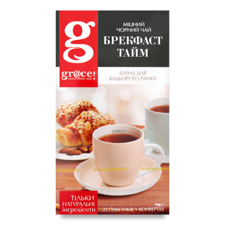 Чай g’tea! Брекфаст Тайм чорний байховий дрібний, 20х2г