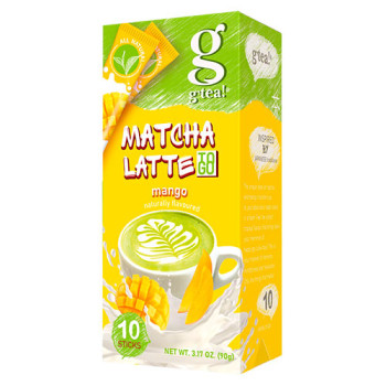 Напій g’tea! на основі зеленого чаю Матча Латте з ароматом манго, 10х9г в стіках