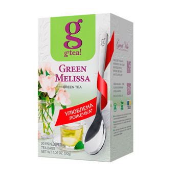 Чай g’tea! зелений з листям меліси 25 пак
