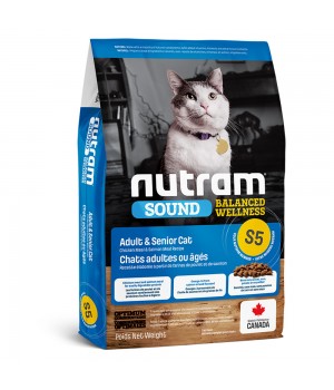 Nutram S5 Sound Balanced - корм Нутрам S5 Саунд для взрослых и пожилых кошек 20 кг breeder (S5_20)