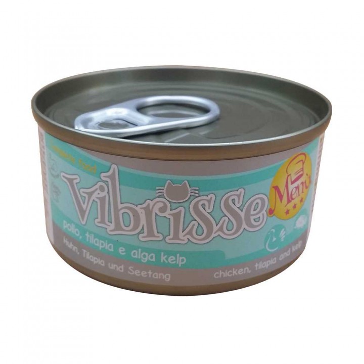 Vibrisse Menu - консервы Вибрисс Меню с курицей и тилапией в соусе из водорослей для кошек 70 г (C1018077)
