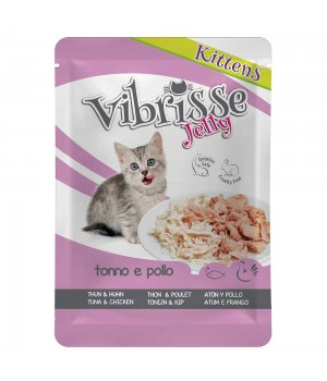 Vibrisse Jelly Kittens - консервы Вибриссе тунец и курица в желе для котят 70 г (пауч)