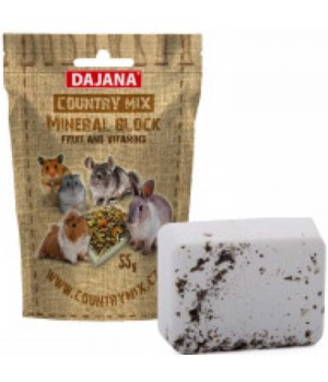 Dajana Country Mix - мінеральний блок Dajana Country Mix фрукти та вітаміни для дрібних гризунів та кроликів 55 г (DP461)
