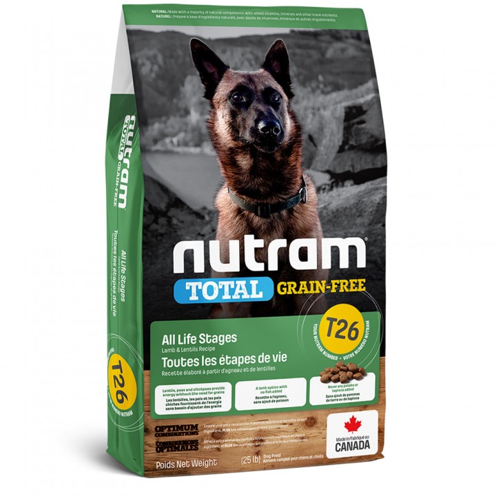 Nutram T26 Total Grain Free - корм Нутрам T26 Тотал с ягненком и чечевицей для собак 20 кг (T26_20)