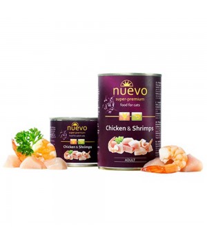 Nuevo Adult Chicken and Shrimps - консервы Нуэво с курицей и креветками для кошек 400 г (95108)