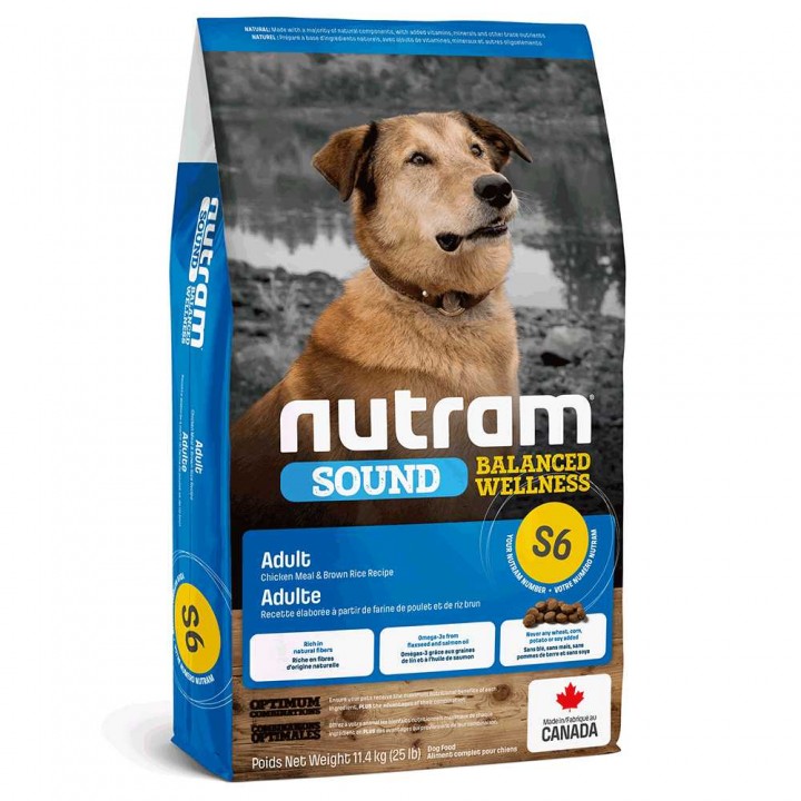 Nutram S6 Sound Balanced Wellness Dog - корм Нутрам S6 Саунд с курицей для собак всех пород 11,4 кг (S6_11.4)