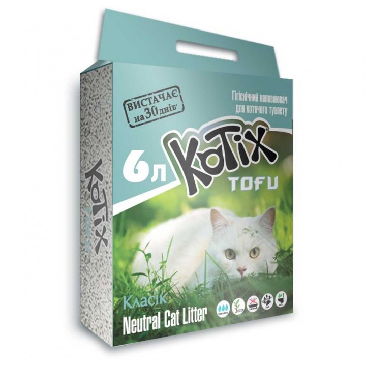 Kotix TOFU Classic - наполнитель Котикс ТОФУ Классик для кошачьего туалета 6 л (6972345440022)