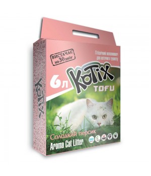 Kotix TOFU Honey Peach - наполнитель Котикс ТОФУ Сладкий персик для кошачьего туалета 6 л (6972345440046)
