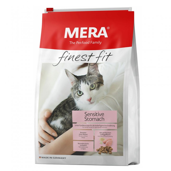 MERA finest fit Sensitive Stomach корм для чувствительных котов, со свежим мясом птицы и ромашкой, 10 кг (115)