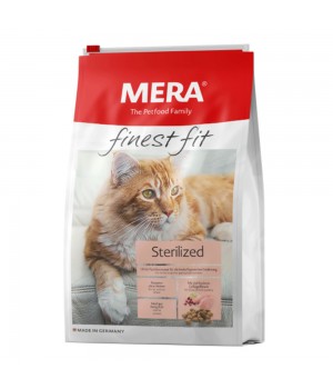MERA finest fit Sterilized корм для стерилизованных котов, со свежим мясом птицы и клюквой, 1,5 кг