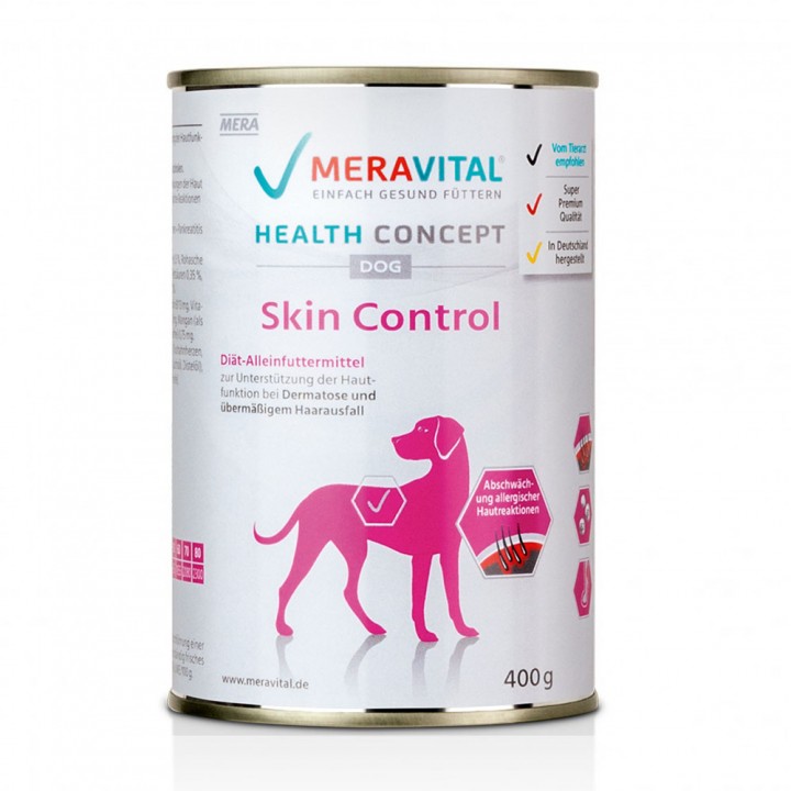 MERA MVH Nassfutter Skin Control корм консервований для дорослих собак при дерматозах та надмірному випадінні шерсті 400 гр