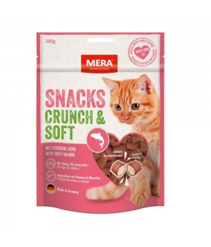 MERA SNACKS Crunch & Soft Lachs снеки для котов с лососем, 200 гр