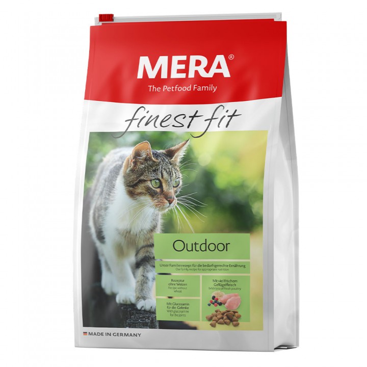 MERA finest fit Outdoor корм для котов с доступом на природу, со свежим мясом птицы и лесными ягодами, 4 кг