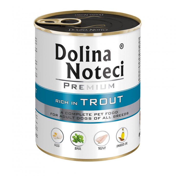 Корм консервированный Dolina Noteci Premium для собак с форелью, 800 г