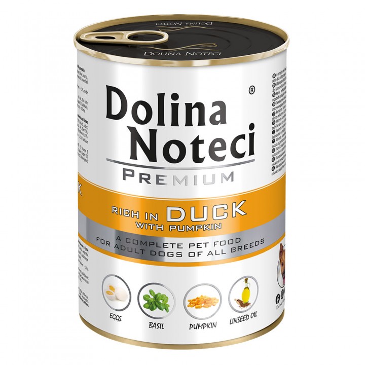 Корм консервований Dolina Noteci Premium для собак з качкою та гарбузом, 400 г