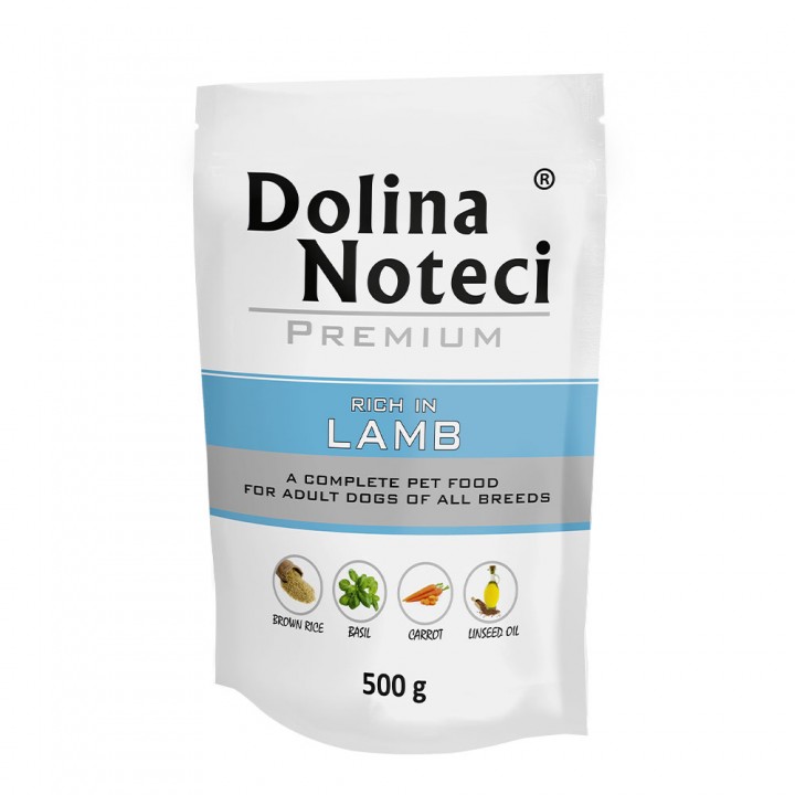 Пауч Dolina Noteci Premium для собак з ягнятиною, 500 г