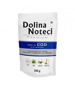 Пауч Dolina Noteci Premium для собак з тріскою та броколі, 500 г