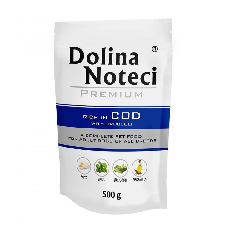 Пауч Dolina Noteci Premium для собак з тріскою та броколі, 500 г