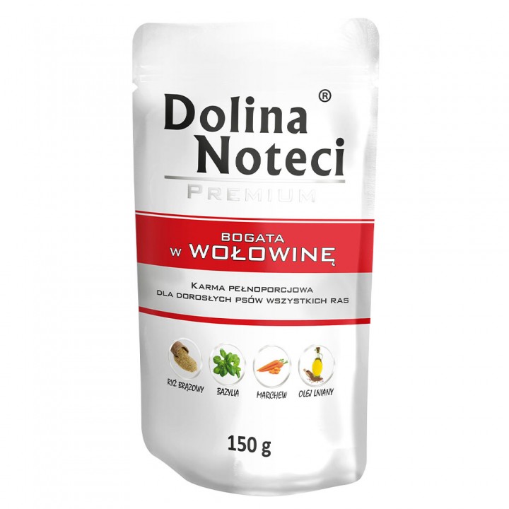 Пауч Dolina Noteci Premium для собак з яловичиною, 150 г